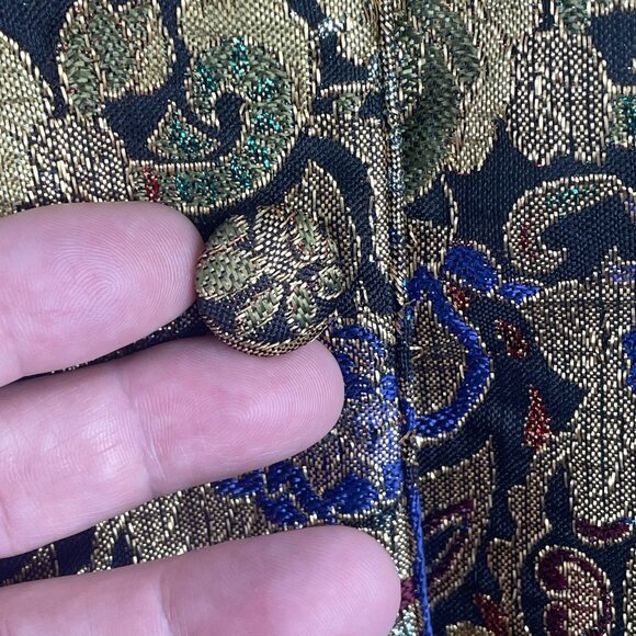 Vintage Womens Brocade Metallic Old Money Jacket 10 Gold Blazer Special Event - Picture 4 of 10